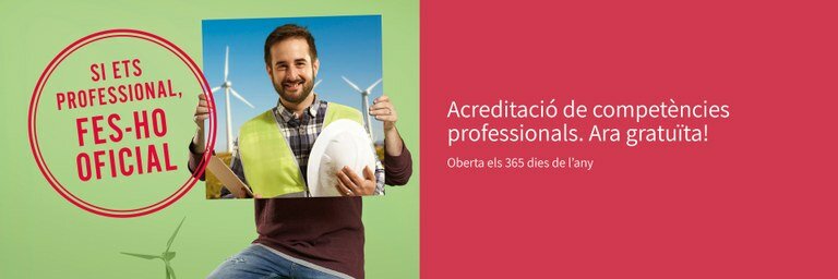 Acreditació de competències professionals. Ara gratuïta!